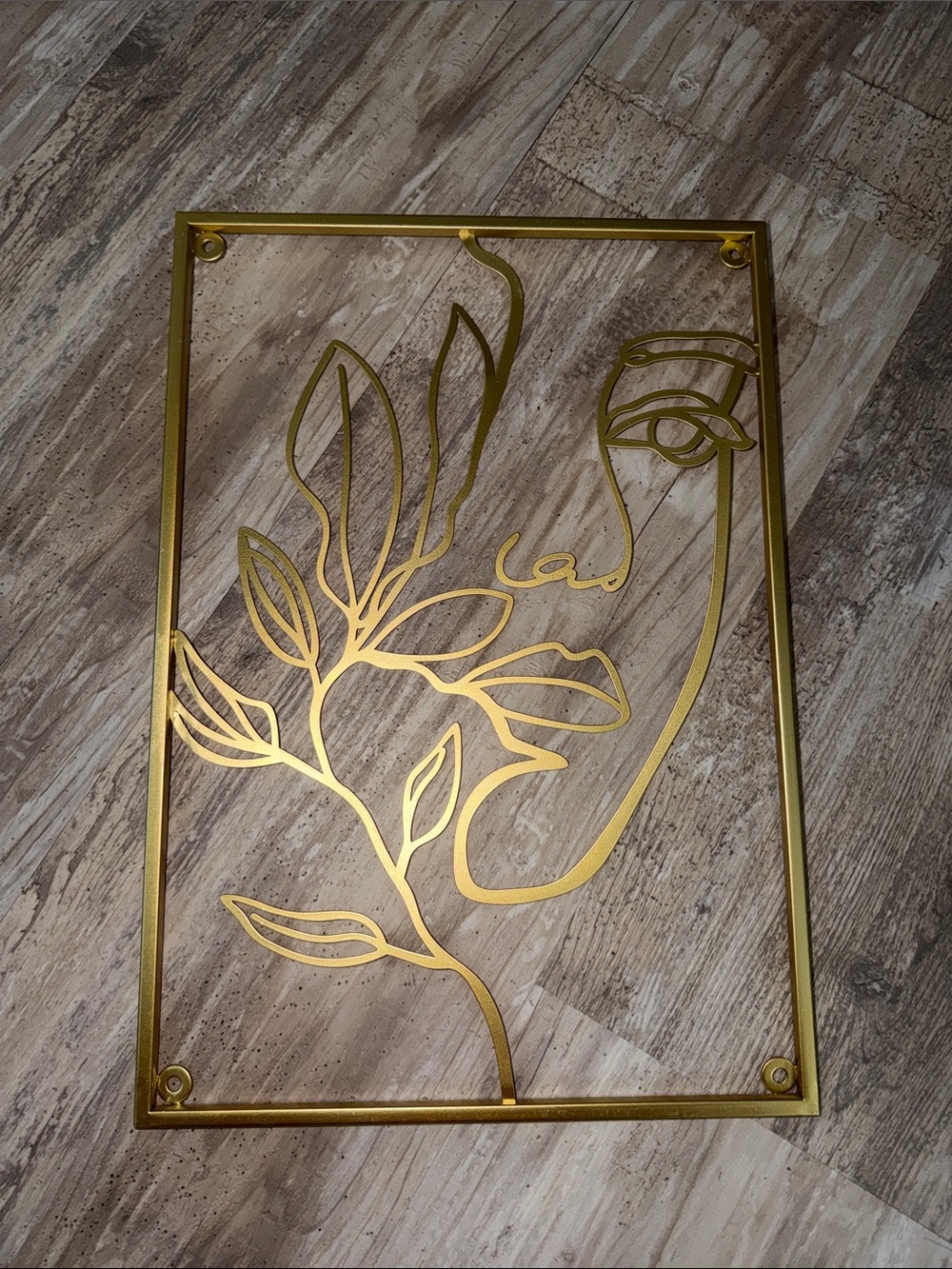 Amazon Gold Minimalist Botanical Face Metal Wall Art - Picture 1 of 1